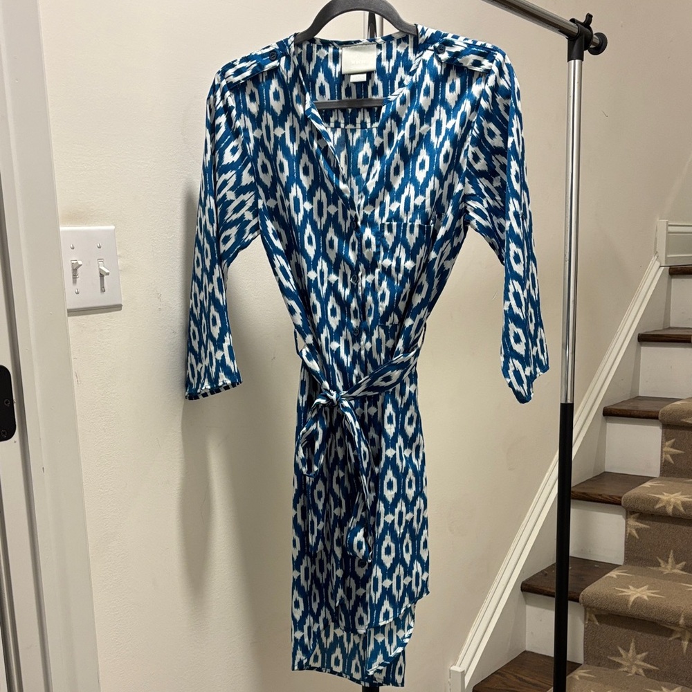 Maeve Blue and White Patterned Dress